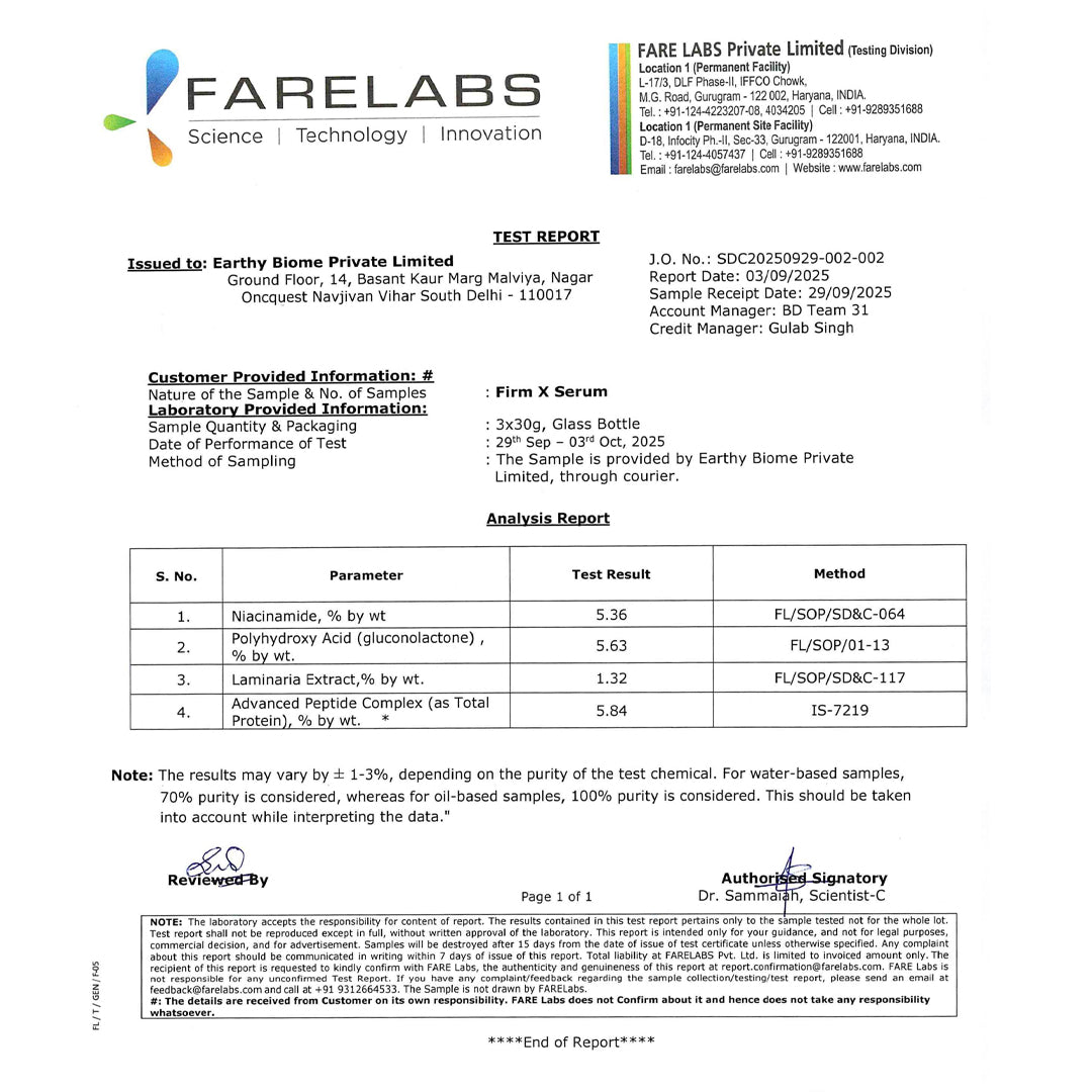 FirmX Serum with Niacinamide & Advanced Peptide | Anti Wrinkle Serum