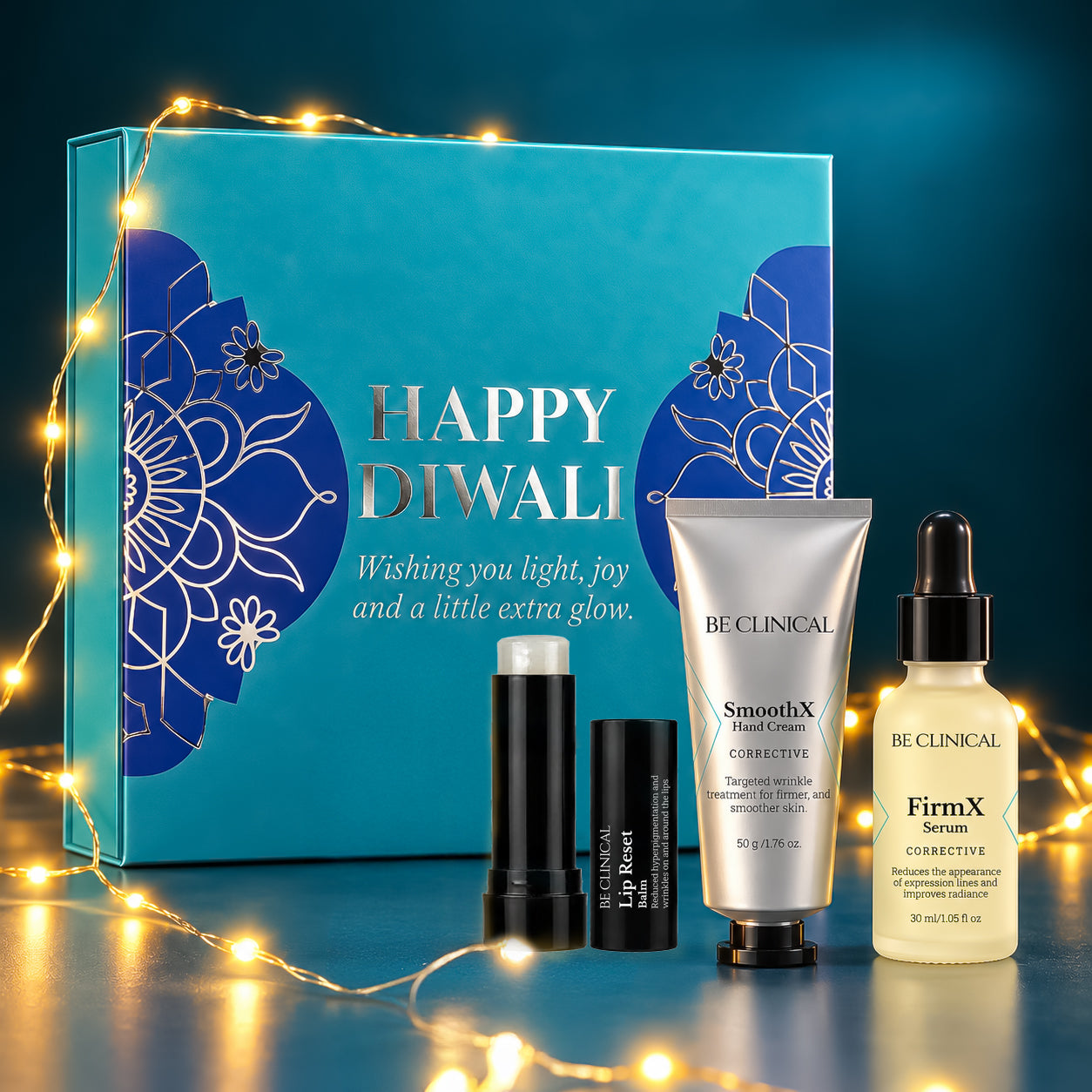 Diwali Gift Hamper | SmoothX Hand Cream, Lip Reset Balm, FirmX Serum